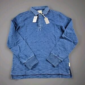 Todd Snyder Medium Indigo Rugby Polo Shirt size XS Blue Long Sleeve NWT $158